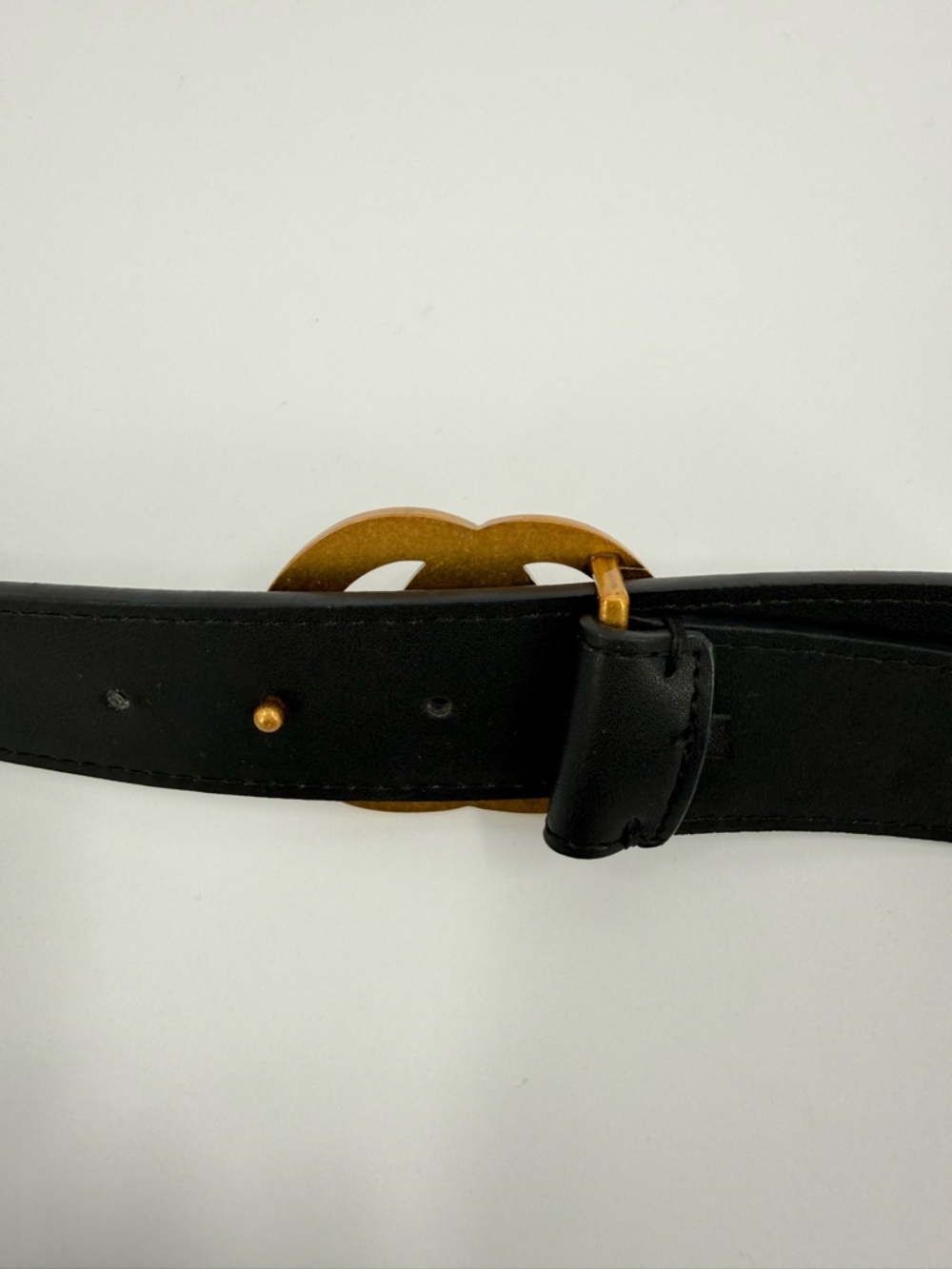 Gucci GG Marmont Wide Belt Black Leather Size 85/34 - Picture 6 of 13